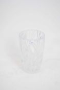 Large heavy shaped glass vase with a swirl type design