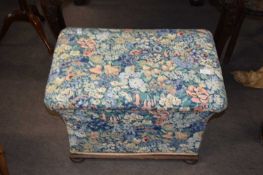 Small Victorian floral upholstered ottoman, 64cm wide