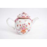 18th century Chinese porcelain famille rose tea pot, 15cm high (glaze crack to base)