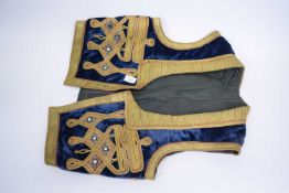 Jacket with blue suede and ornate gilt and beaded designs