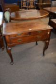 Georgian mahogany lowboy or side table with two short and one long drawer raised on cabriole legs,