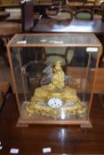 Hry Marc a Paris, late 19th century mantel clock set in a gilt metal and porcelain mounted case,