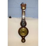 F. Aprile, Newmarket, 19th century mahogany cased banjo barometer, (a/f)