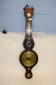 F. Aprile, Newmarket, 19th century mahogany cased banjo barometer, (a/f)
