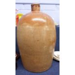 Large salt glaze flagon marked 'Penny, 5 Queen St Place', also mark for Stephen Green, 52cm high