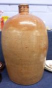 Large salt glaze flagon marked 'Penny, 5 Queen St Place', also mark for Stephen Green, 52cm high