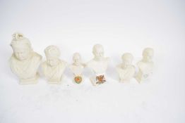 Group of mainly Goss busts of Queen Victoria, Lord Kitchener etc (6)