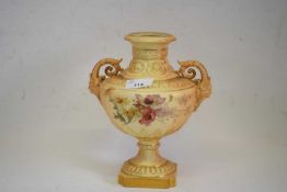 Fine early 20th century Royal Worcester vase, the blush ground finely painted with flowers, possibly