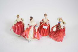 Group of four Doulton ladies including 'Autumn Breezes', 'Flower of Love', 'Fair Lady' and 'Southern