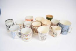 Quantity of commemorative mugs, mainly Queen Victoria, some Doulton Burslem examples, also Mintons