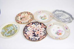 Quantity of ceramic plates and dishes including an early Davenport lobed dish