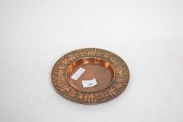 Brass tray, the border with Egyptian style design