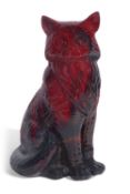 Royal Doulton Flambe figure of a cat 30cm tall
