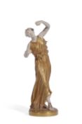 Royal Worcester figure of a female dancer in gilt costume, 32cm high