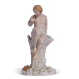 Late 19th century Worcester figure of 'The Bather Surprised', 19cm tall