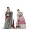 Two Royal Doulton figures from The Queens of the Realms series including Queen Victoria no 4891 from