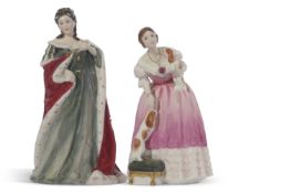 Two Royal Doulton figures from The Queens of the Realms series including Queen Victoria no 4891 from