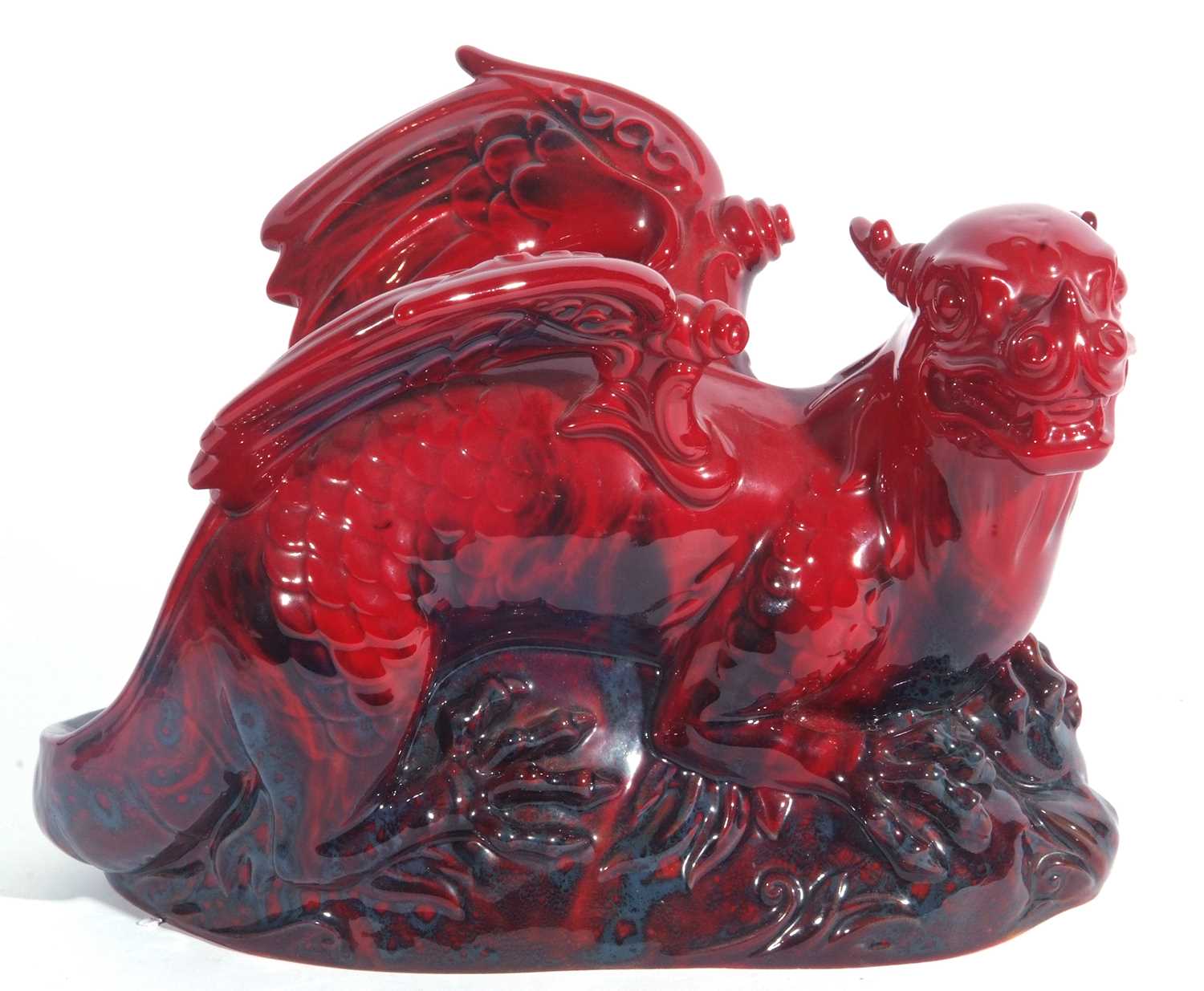 Flambe figure of a dragon on rock work - Image 2 of 10