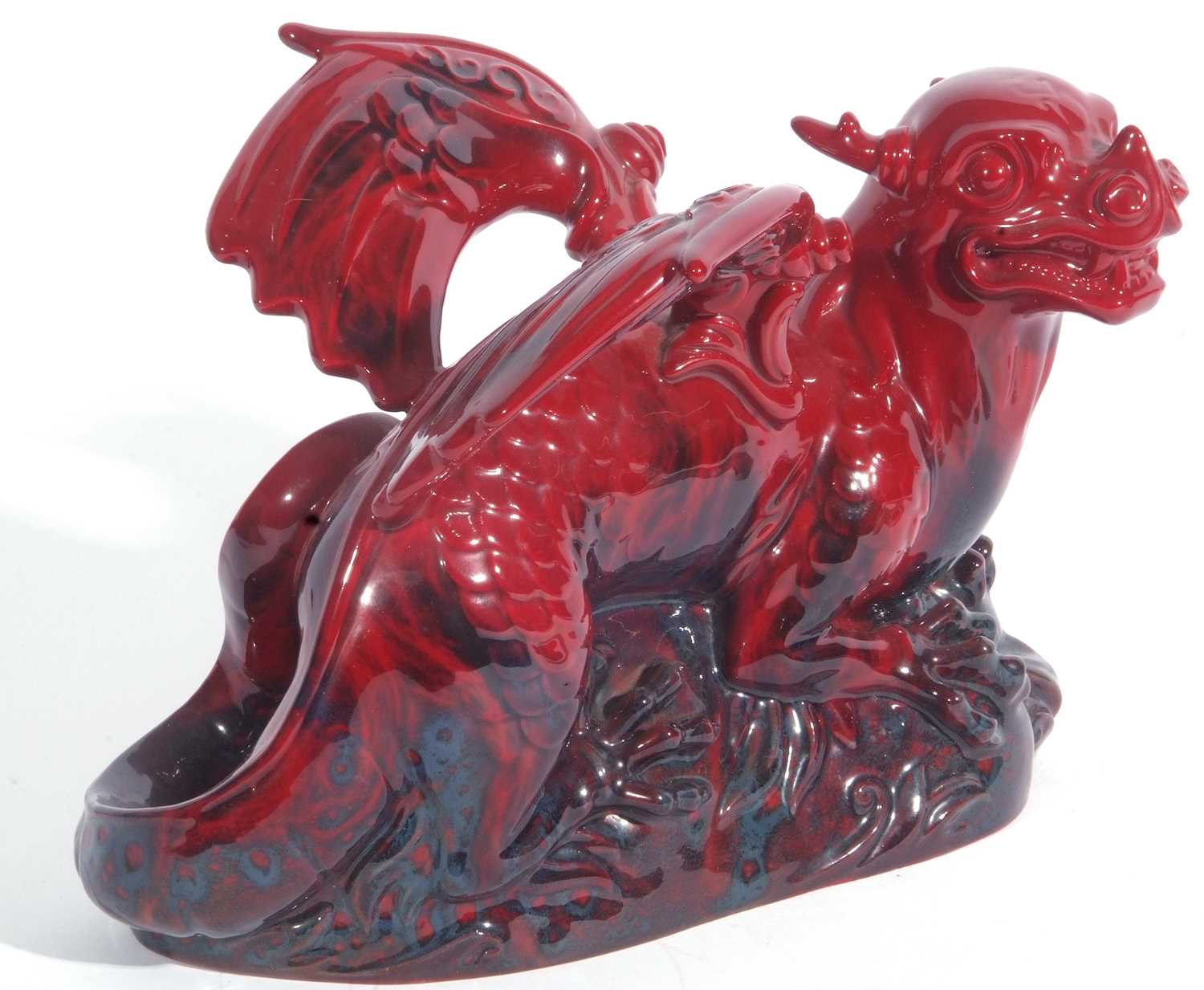 Flambe figure of a dragon on rock work - Image 4 of 10