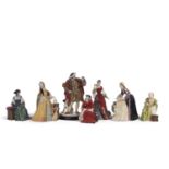 Royal Doulton group of Henry VIII and his six wives some with certificates all limited edition