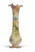 A late 19th century Doulton Burslem porcelain vase the bulbous body and tapering neck painted with