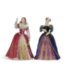 Two Royal Doulton figures from Queen Of The Realms series including Queen Elizabeth I HN3099 no:2930