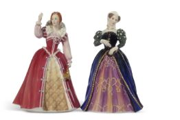Two Royal Doulton figures from Queen Of The Realms series including Queen Elizabeth I HN3099 no:2930