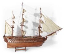 Very large scale scratch built model of Nelsons Flag Ship 'The Victory' intricate rigging and detail