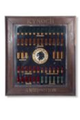Shooting interest, a Kynoch ammunition advertising mirror decorated with various cartridge, the