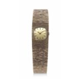 Last quarter of 20th century Bulova 9ct gold ladies wrist watch, manually crown wound 17-jewel