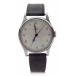 Second quarter of 20th century gents Omega wrist watch, white dial with contrasting black Arabic