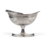 George III Irish pedestal sweet-meat basket of lozenge form, garland and cartouche decoration,
