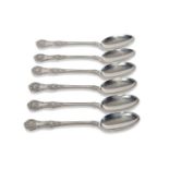Set of six Edwardian table spoons in double struck kings pattern, London 1903 by Johnson, Walker and