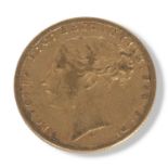 Victorian young head Sovereign, dated 1876