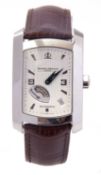 Gents Baume & Mercier Hampton wristwatch, having a white dial and white metal hour markers, blue