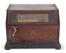Late 19th/early 20th century cabinet roller organ by The Autophone Co, Ithaca NY, in a part glazed