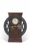 Great Yarmouth Interest: large and unusual early 20th century oak cased time recorder clock,