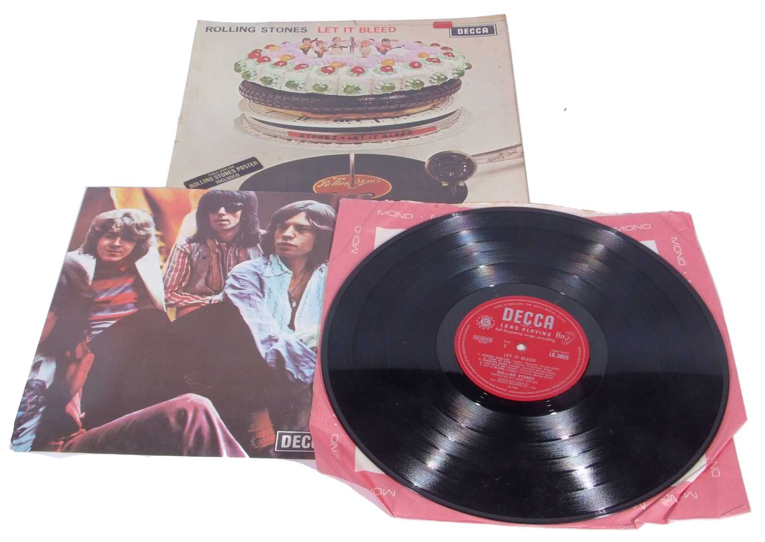 THE ROLLING STONES Let It Bleed Vinyl LP. First 'red-mono' pressing complete with poster. - Image 13 of 19
