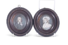 Attributed to Samuel Finney (British, 1719-98), A pair of miniatures depicting Thomas Bolton and