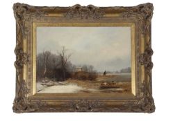 George Augustus Williams (British, 1814-1901), Winter Landscape, oil on canvas, 16x21insQty: 1