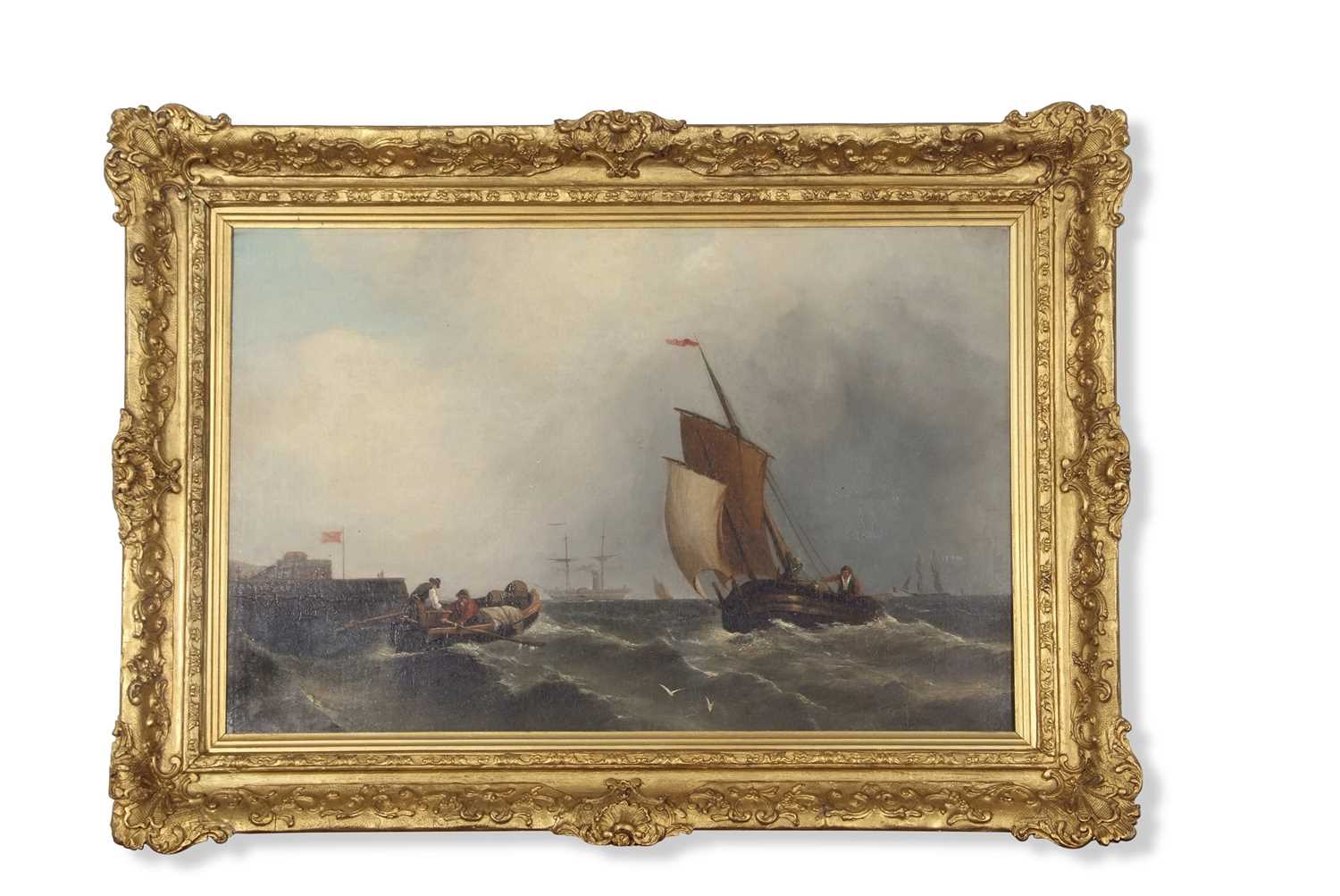 Attributed to Clarkson Frederick Stanfield (British, 1793-1867), Coastal Scene, oil on canvas,