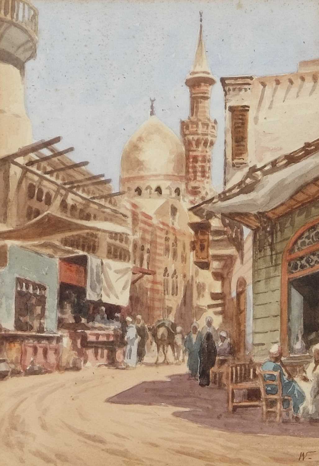 Edwin Lord Weeks (American, 1849-1903), A Street Scene, Cairo, watercolour, signed, 11x8insQty: 1