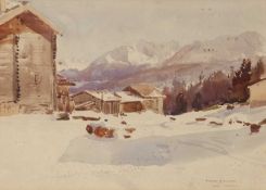 Arthur James Wetherall Burgess (Australian, 1879-1957), A view from Lenzerheide-Sporz,