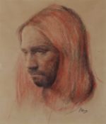 Ken Paine (British, 1926-2020), 'Contemplation', pastel on coloured buff paper, signed, 20x17ins.