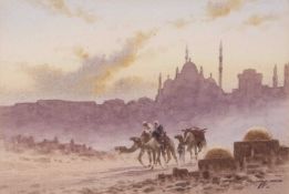 Edwin Lord Weeks (American, 1849-1903), 'Istanbul', watercolour, signed, 8x11insQty: 1