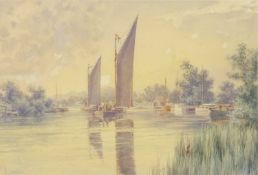 Stephen John Batcheldor (British, 1849-1932), "Broken Reflections, Brundall", watercolour, signed,
