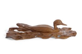 A wood carving of a "Pintail" by Colin May, Purchased from his 1996 Pensthorpe wood carving