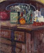 Geoffrey Chatten RBA (British, b.1938), Still life study, oil on board, signed, unframed, 24x20ins