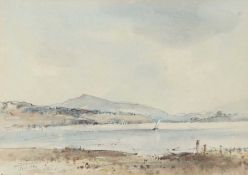 Arthur E. Davies RBA RCA (British,1893-1988), 'Bala Lake, near Wales', ink and watercolour, signed
