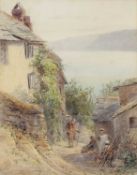 Mary Isabella Gregory (British, fl. 1896-1914), A coastal village, watercolour, 12x9ins.Qty: 1